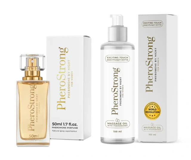 PheroStrong By Night for Women Perfumy 50 ml + Olejek do ciała 100 ml ZESTAW